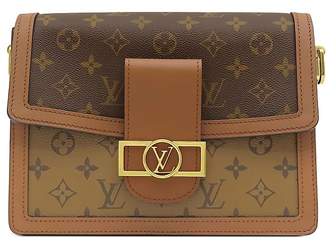 Louis Vuitton Brown Monogram Reverse Dauphine MM Castaño