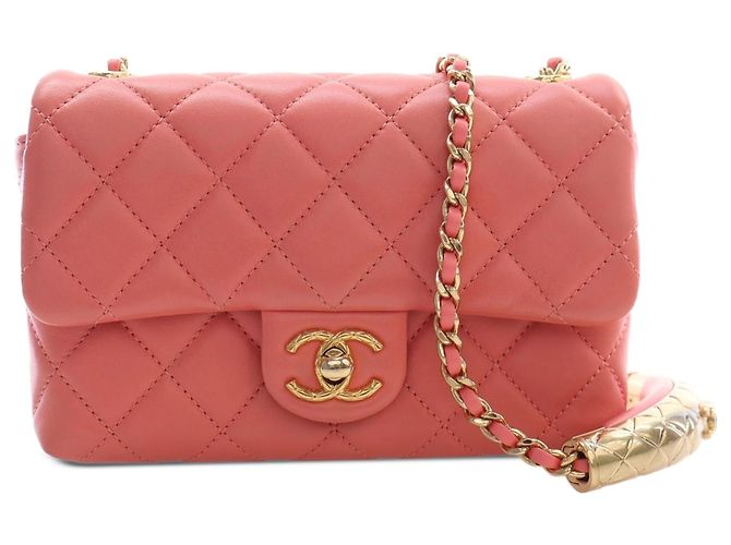 Chanel Pink Mini CC Quilted Lambskin Chain Flap Rose