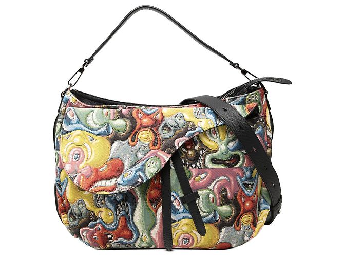 Bolso Soft Saddle de lona estampada Kenny Scharf amarillo Dior