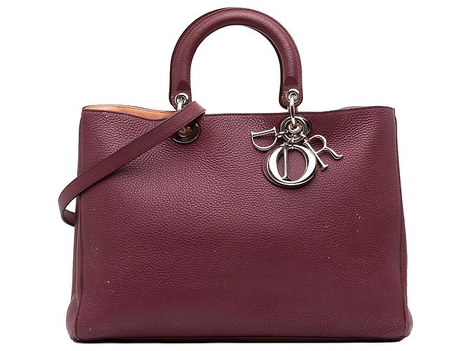 Bolso Diorissimo Dior de piel rojo Large Roja Burdeos