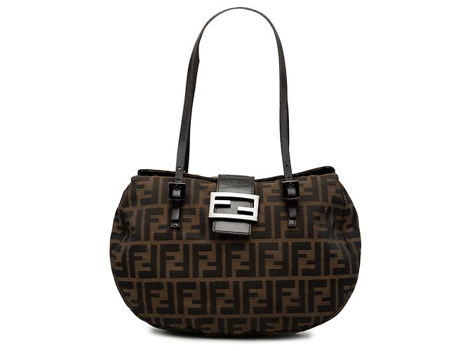 Borsa a tracolla Fendi Brown Zucca Canvas Marrone