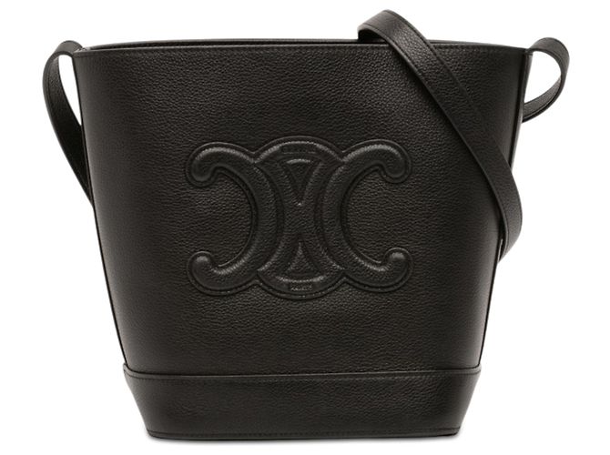Céline Borsa Secchiello Celine Black Small Calfskin Cuir Triomphe Nero