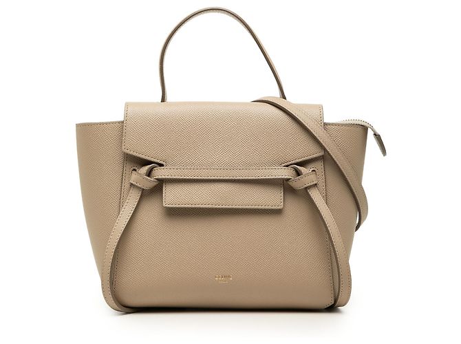 Belt Bag Céline Bolso cinturón Celine Nano de piel de becerro granulada Beige