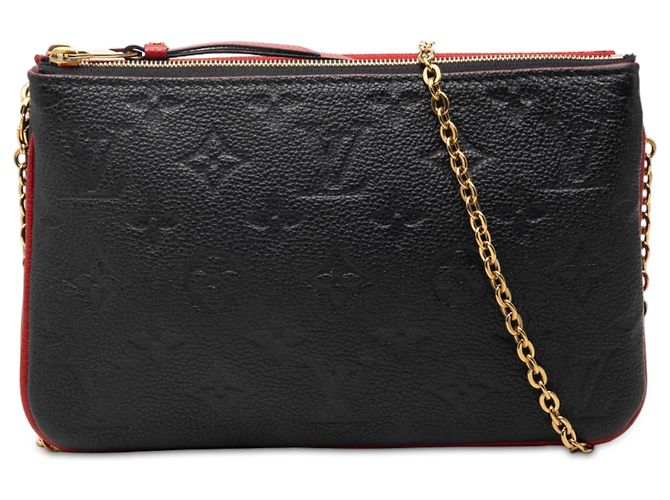 Louis Vuitton Blue Monogram Empreinte Double Zip Pochette Bleu Bleu foncé