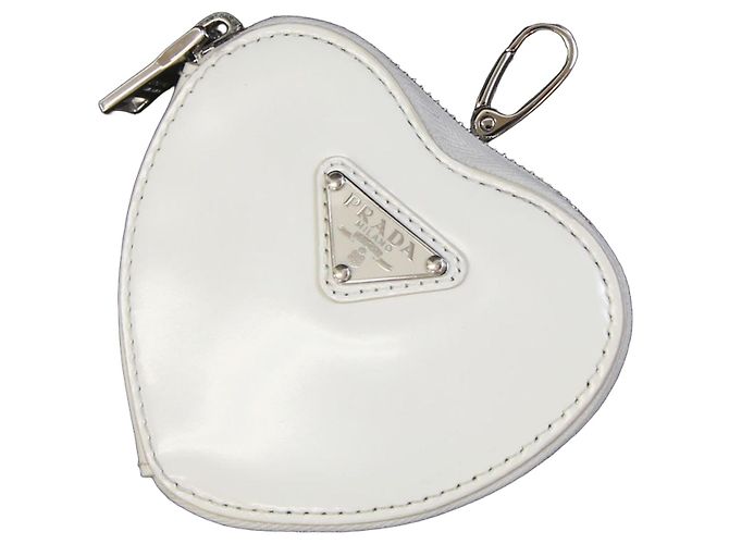 Bolsa de mão Prada em couro branco