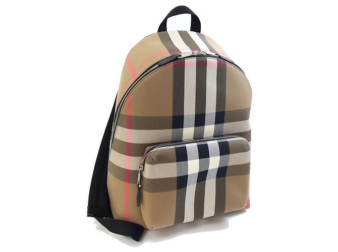 Mochila Burberry Jeff Check Marrom