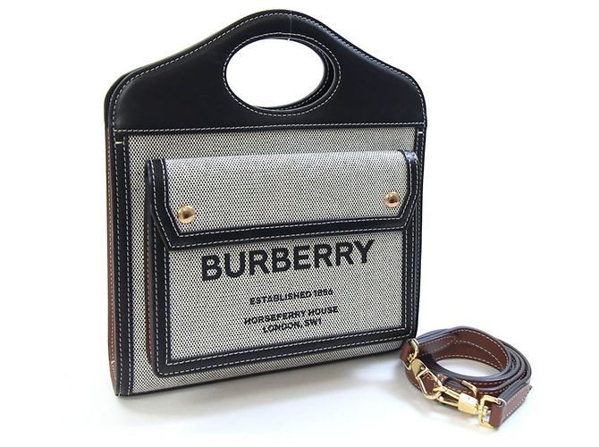 Burberry Mini Two-Tone Handtasche Braun Schwarz
