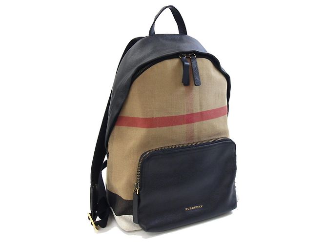 Burberry Men's Backpack Black Light brown