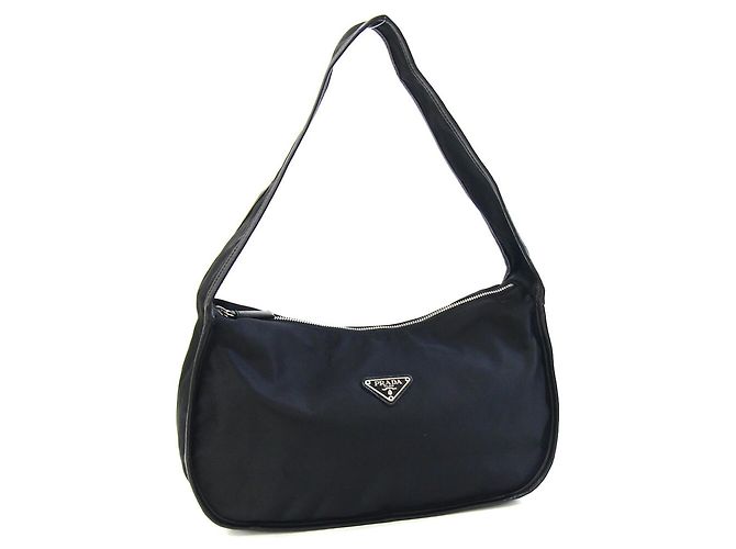 Bolsa Prada em nylon e couro preto