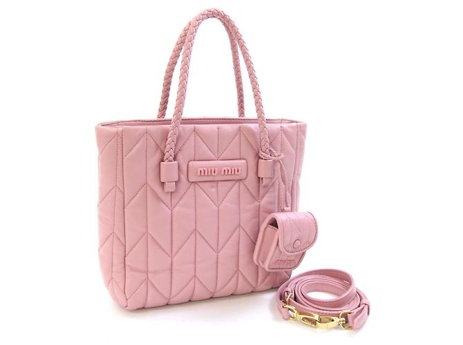 Bolsa Tiracolo Miu Miu em Couro Rosa