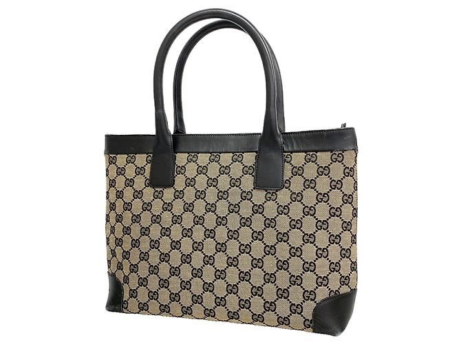 Borsa Tote Gucci GG Canvas Nero Beige