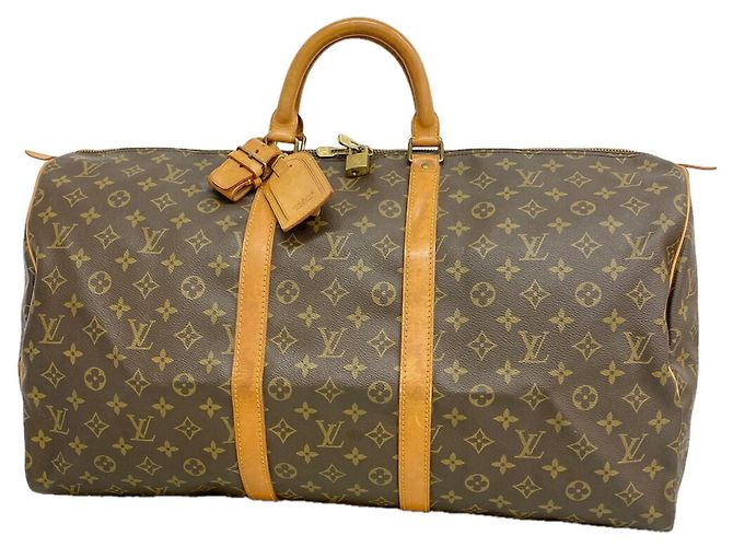 Louis Vuitton Boston Monogram Keepall 55 Bag Brown