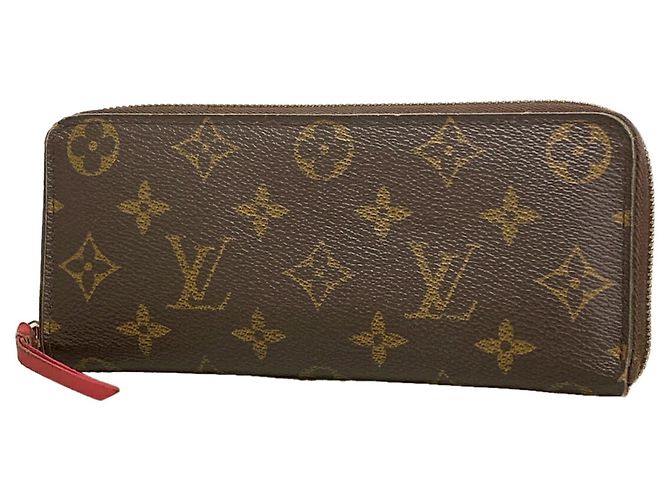 Louis Vuitton Monogram Portefeuille Clemence Long Wallet Marron Rose