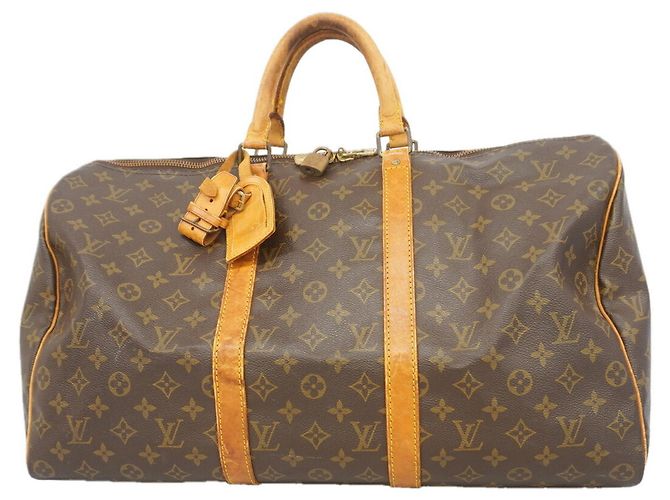 Louis Vuitton Boston Monogram Keepall 50 Braun