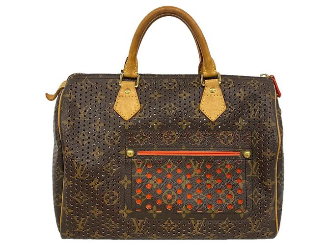 Louis Vuitton Monogram Perfo Speedy 30 Handtasche Orange