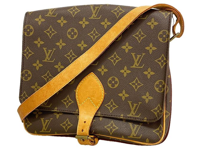 Borsa a tracolla Louis Vuitton Monogram Cartouchiere GM Marrone
