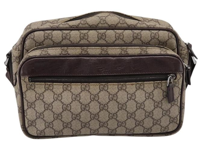 Borsa Messenger Gucci con tasca frontale con zip in GG Coated Canvas medium Beige