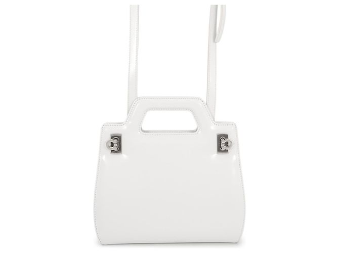 Salvatore Ferragamo Wanda Mini Lederhandtasche Weiß
