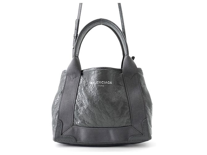 Bolsa Balenciaga em couro e lona cinza Marrom