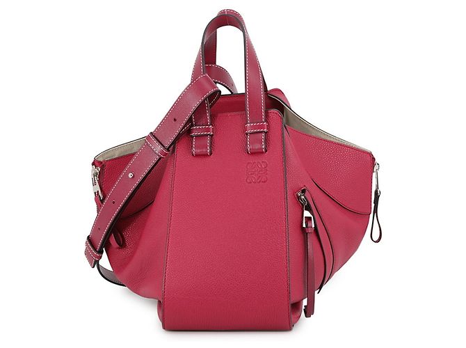 Borsa a mano in pelle Loewe Hammock Small Bordò