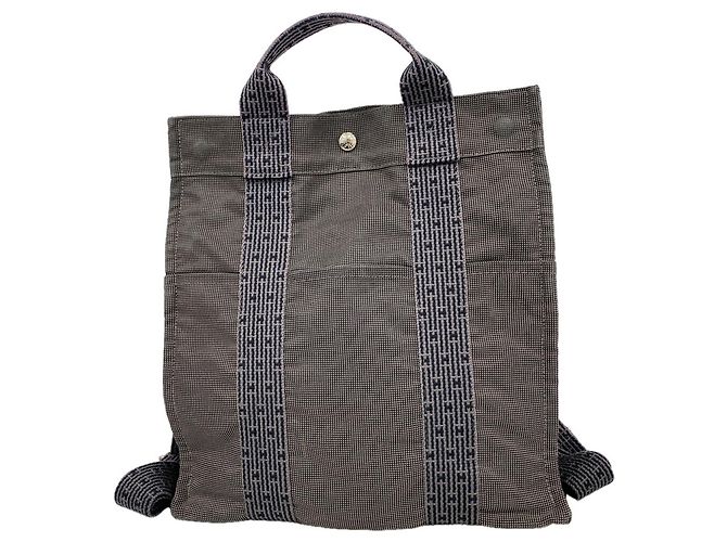 Hermès Zaino Hermes in nylon grigio Marrone