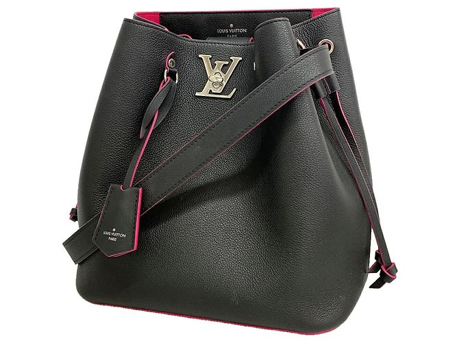 Borsa a tracolla Louis Vuitton Lockme Bucket Nero
