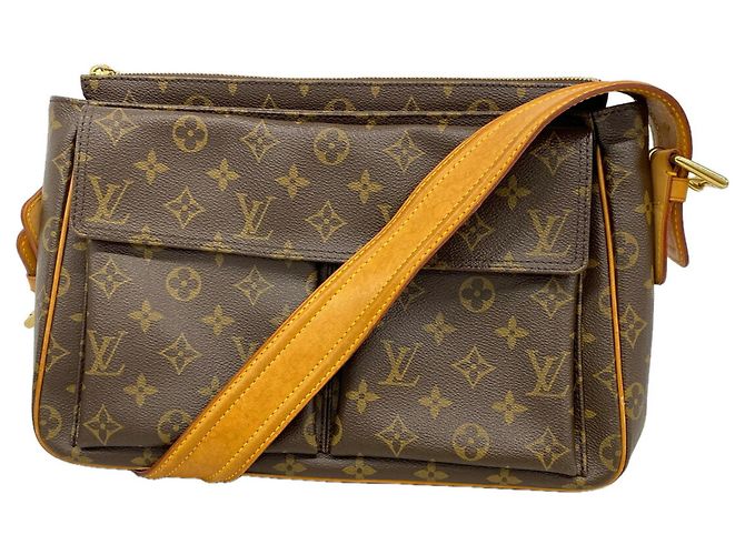 Borsa a tracolla Louis Vuitton Monogram Vivacite GM Marrone
