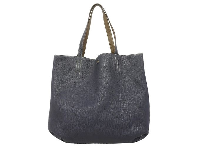 Hermès Hermes Double Sens Tote Bag Blue Taupe