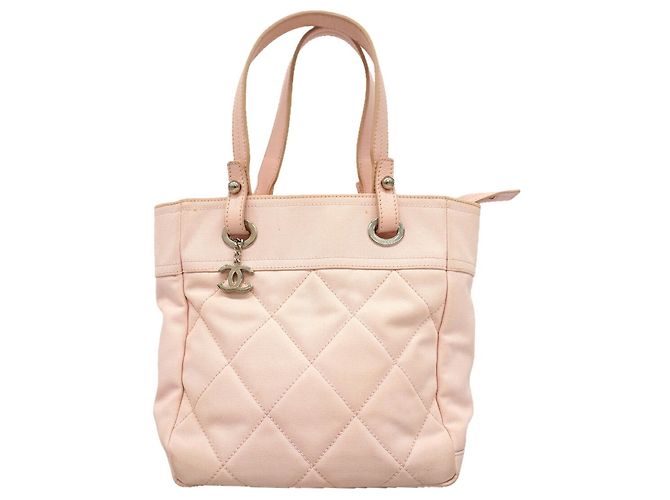 Sac cabas Chanel Paris Biarritz Canvas Rose