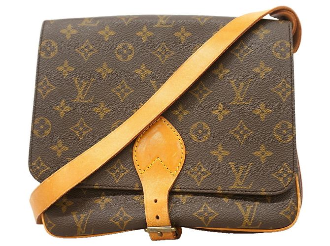 Borsa a tracolla Louis Vuitton Monogram Cartouchiere GM Marrone