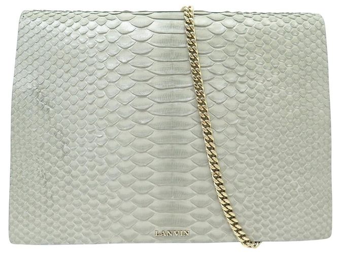 LANVIN SUGAR SMALL HANDTASCHE LW-BGFS00-CRIS-H17 PYTHONLEDER SCHULTERGURT Grau