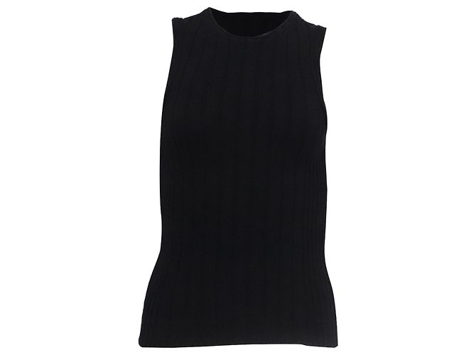 Khaite geripptes Tanktop aus schwarzer Baumwolle