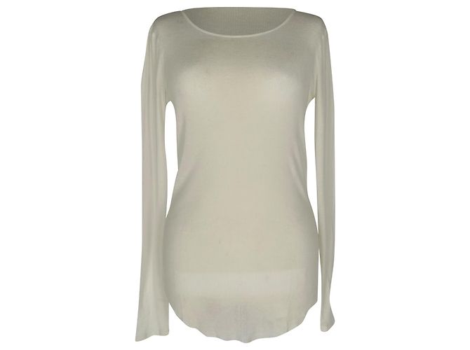 Jersey de punto acanalado Joseph en algodón blanco Crudo