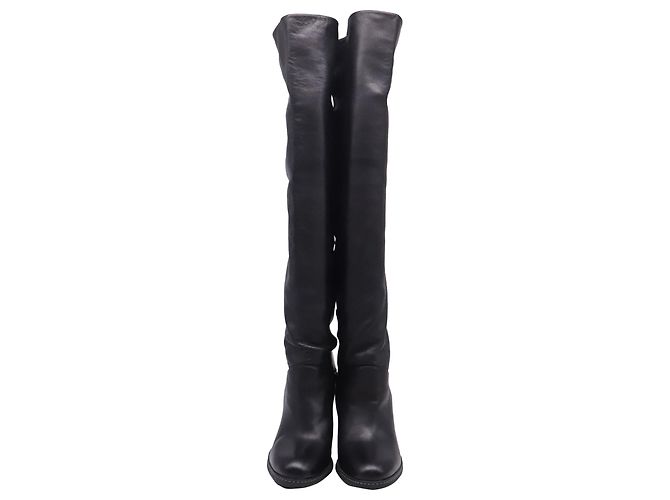 Botas acima do joelho Stuart Weitzman em couro preto