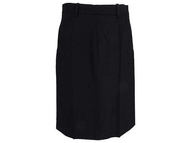 Gonna lunghezza ginocchio Jil Sander in lana nera Nero