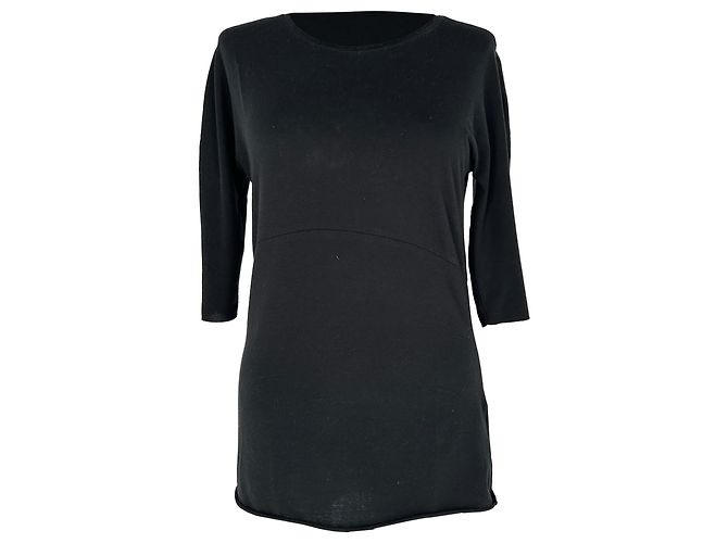 T-shirt Jil Sander a maniche 3/4 in cotone nero