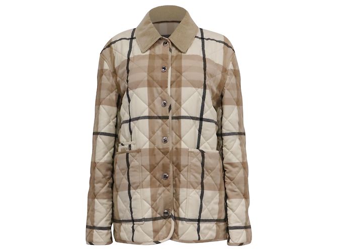 Burberry Checkered Quilted Jacket in Multicolor Wool Multiple colors