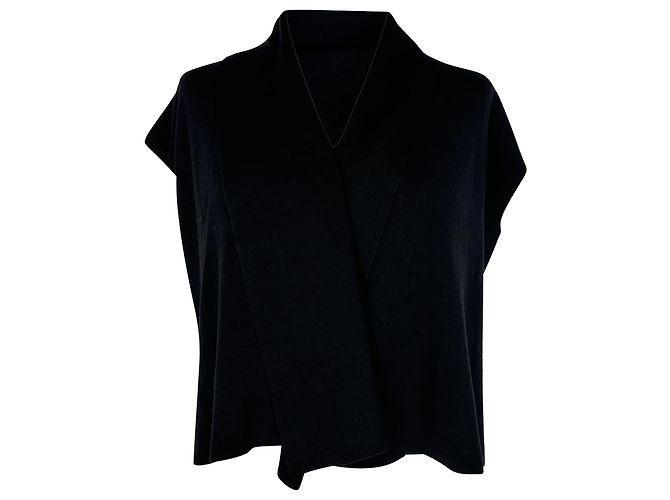 Marni Kurzarm-Pullover aus schwarzer Wolle
