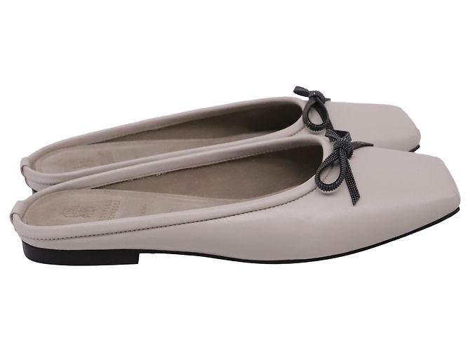 Mules Monili Brunello Cucinelli en cuir gris
