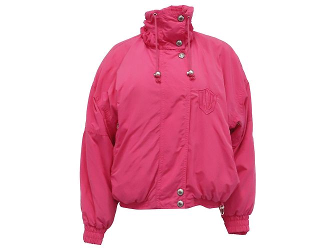 Bogner Logo-Embroidered Down Jacket in Pink Polyester