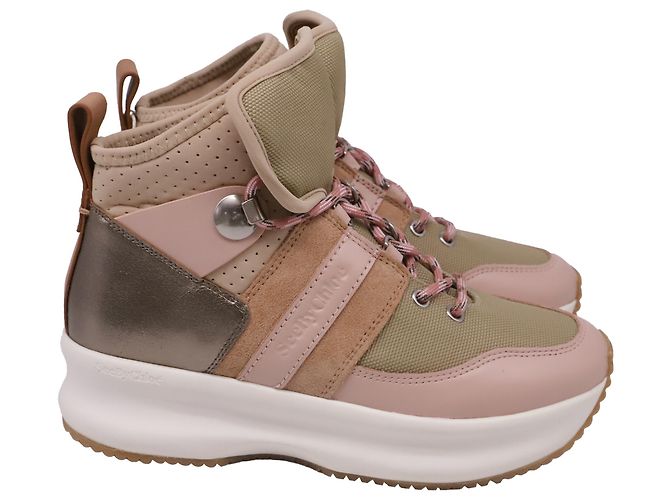 See by Chloé Sneaker alte See by Chloe Casey in tela multicolore e pelle