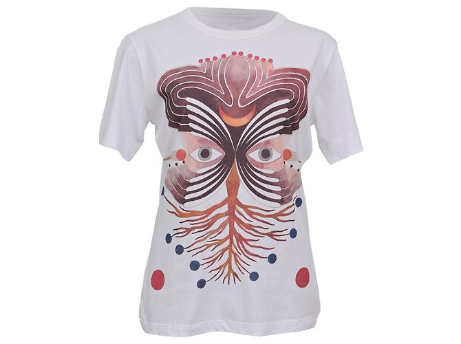 Camiseta con estampado gráfico Chloé en algodón blanco