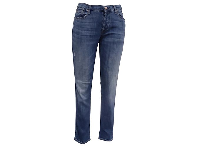 Vaqueros de tiro medio 7 For All Mankind en algodón azul