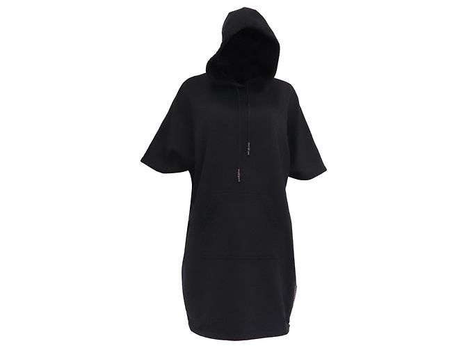 Autre Marque Abito corto con cappuccio McQ Alexander McQueen Flag in cotone nero