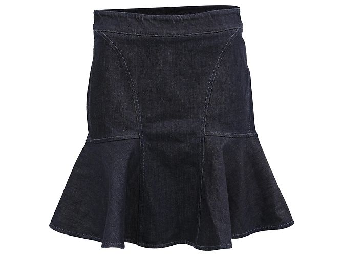 Stella Mc Cartney Minifalda acampanada de denim Stella Mccartney en algodón azul oscuro