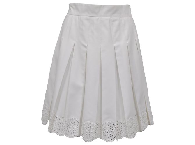 Alexander Mcqueen Plisse-Minirock aus weißer Baumwolle Roh