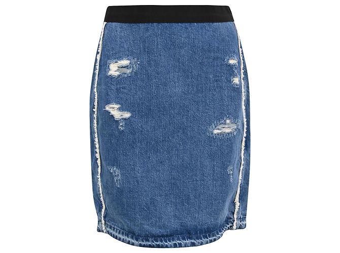Minifalda vaquera desgastada Sandro en algodón azul