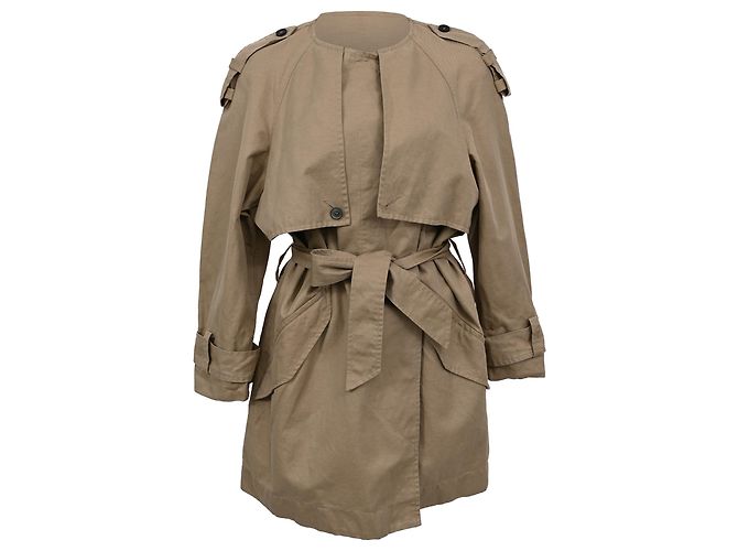 Gabardina con cinturón Isabel Marant en algodón beige