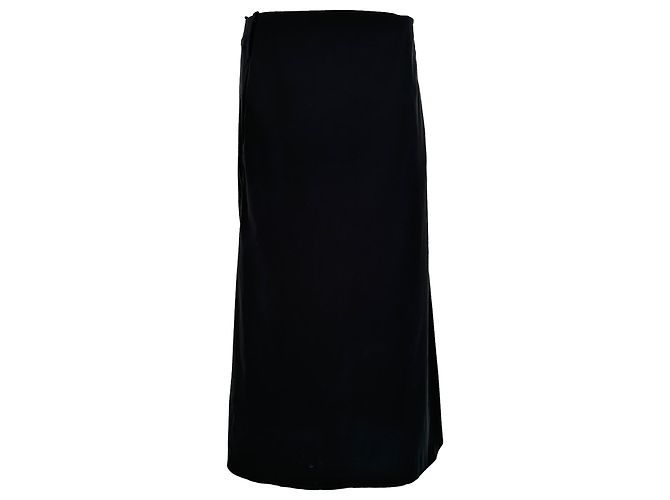 Jil Sander Vintage Midi-Rock aus schwarzer Baumwolle