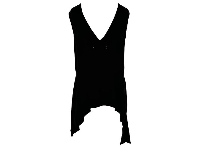 Regata assimétrica com decote em V Marni em viscose preta Preto